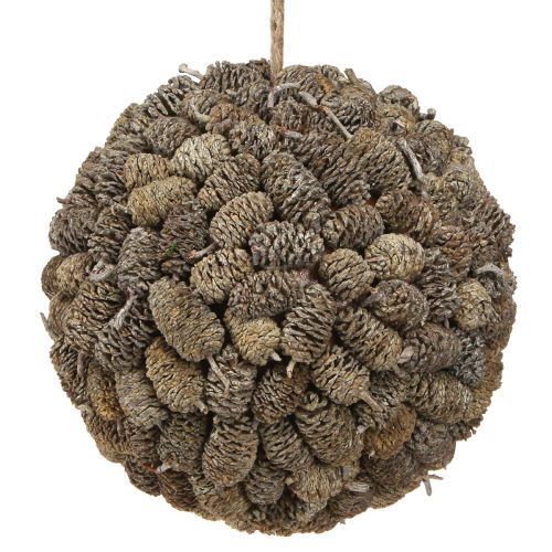 Product Alder cone decorative ball for hanging, white washed, 20cm