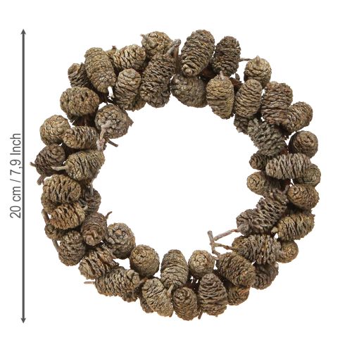 Product Alder cone wreath for hanging, white washed Ø18cm