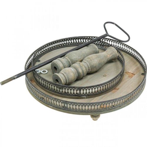 Product Deco Cake Stand Wood Plants Cake Stand Vintage H47cm Ø34cm