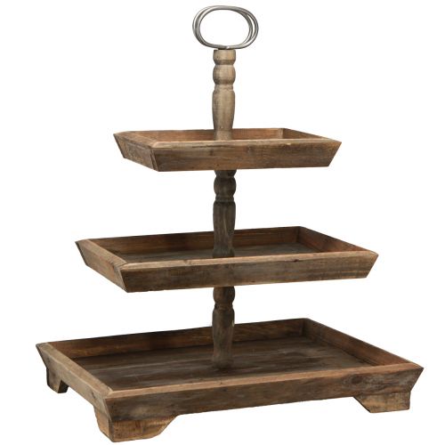 Etagere Wooden Vintage 3-tier Square Brown 50x40x64cm