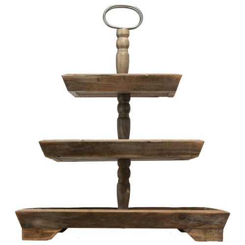 Product Etagere Wooden Vintage 3-tier Square Brown 50x40x64cm