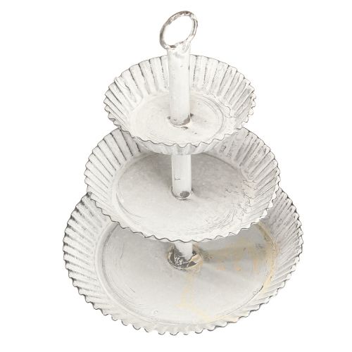 Product Etagere metal 3-tier tiered tray white H23cm