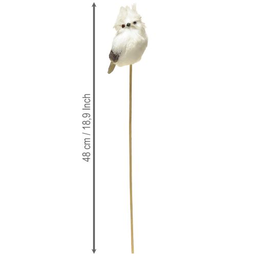 Product Owl on stick white 9cm L48cm