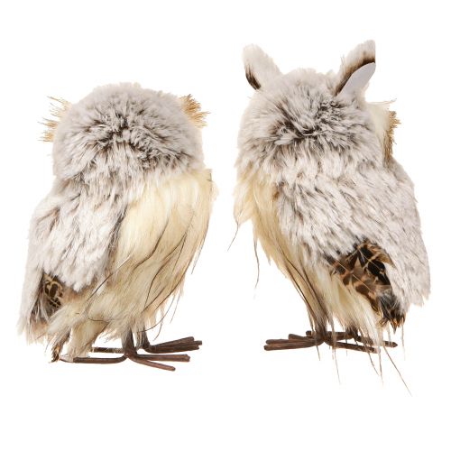 Product Owl Figures Decoration Owl Pair in Cream Brown 15cm 2 Pcs