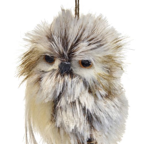 Product Owl decoration owl figures small, forest animals decoration 11cm white-brown 2pcs