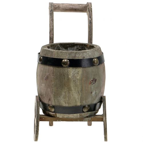 Floristik24 Wooden barrel on stand for planting H24.5cm