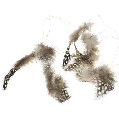 Floristik24 Feather garland brown 5m