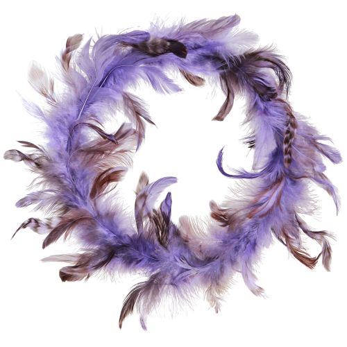 Product Feather wreath purple pheasant feathers decorative wreath Ø20cm 3 pcs