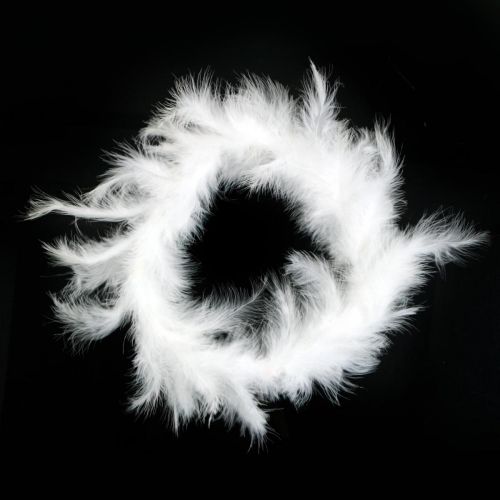 Floristik24 Feather wreath white Ø20cm decorative wreath spring real feathers 3 pieces