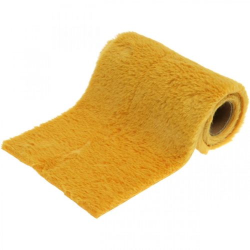 Product Fur ribbon yellow faux fur for handicrafts table runner 15 × 150cm