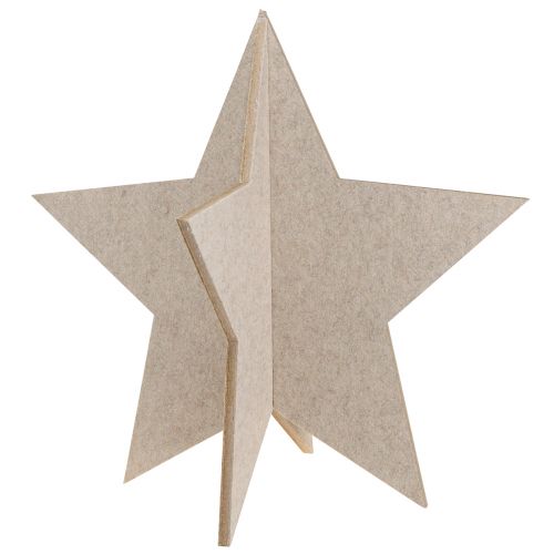 Felt decoration star to stand Christmas decoration felt beige H62cm