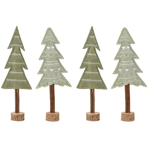 Floristik24 Felt Decoration Fir Trees Table Decoration Christmas Green 25cm 4 Pcs