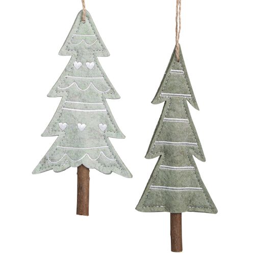 Felt fir trees Christmas tree decorations green H20cm 4 pcs