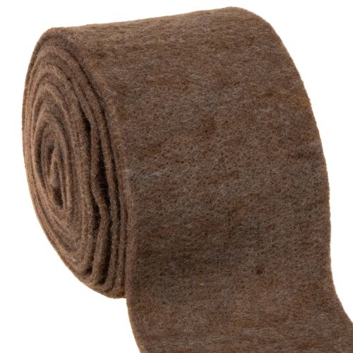 Product Brown wool felt ribbon, 15cm x 5m, for decoration and crafting