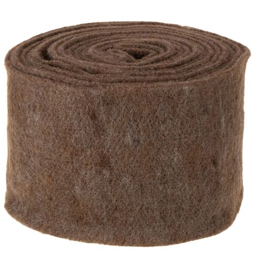 Product Brown wool felt ribbon, 15cm x 5m, for decoration and crafting