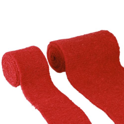 Floristik24 Felt ribbon red wool ribbon decorative ribbon W7/15cm L1m/1m set of 2