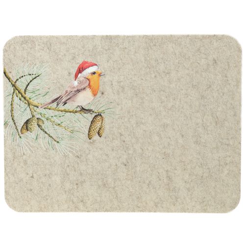 Product Felt mat table mat robin grey felt 40×30cm 4 pieces
