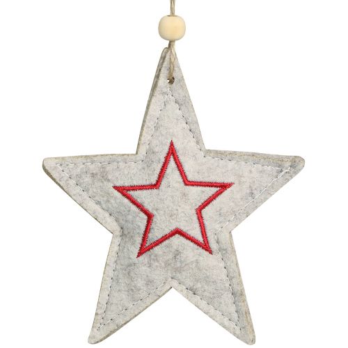 Floristik24 Felt stars for hanging stars Christmas tree decorations beige 13cm 6 pcs