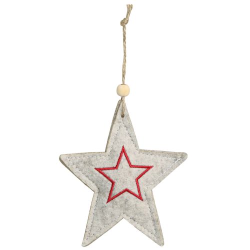 Product Felt stars for hanging stars Christmas tree decorations beige 13cm 6 pcs