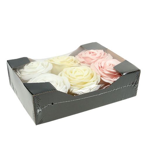 Product Foamrose Mix Ø10cm pink, cream, white 6 pcs