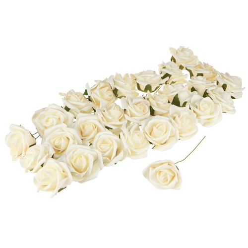 Product Foam roses Vanilla Artificial roses Ø6cm 27 pcs