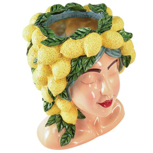 Female bust plant pot lemon decoration Mediterranean H29cm