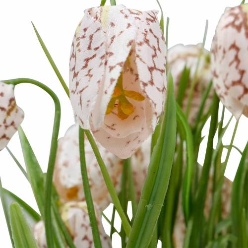 Floristik24 Potted Artificial Chessboard Flower, Spring Flower Fritillaria, Silk Flower Red White