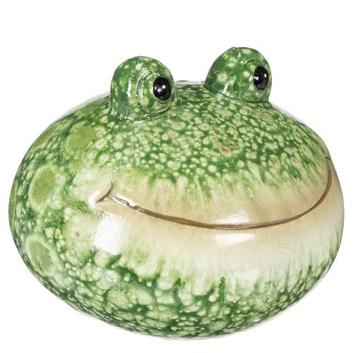 Product Decorative frog figurine for playful home and garden decoration, green, 11cm, 2 pieces