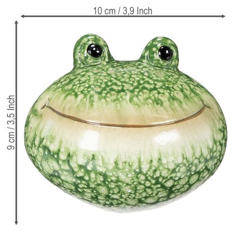 Product Decorative frog figurine for playful home and garden decoration, green, 11cm, 2 pieces