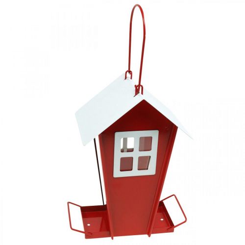 Product Bird Feeder Red and White Hanging Bird Feeder H21cm