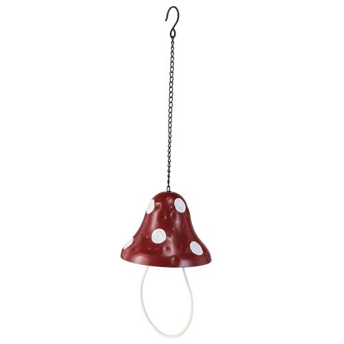 Product Feeding station metal fly agaric for hanging red white 25,5cm