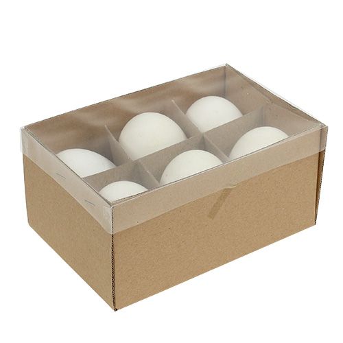 Floristik24 Goose eggs white 7cm - 8cm 6pcs