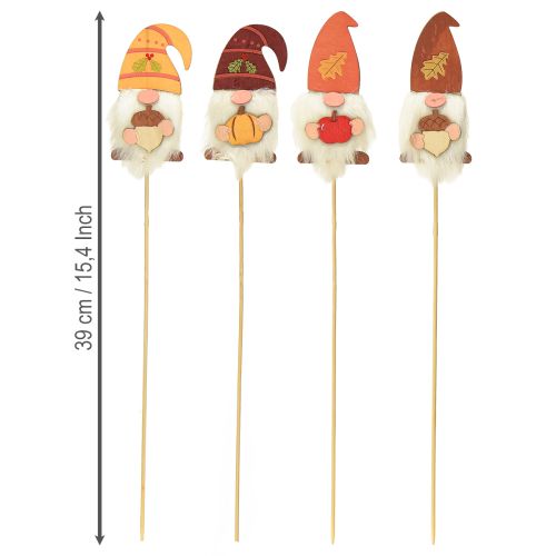Product Garden stake gnome autumn decoration wood assorted 39cm 8 pcs