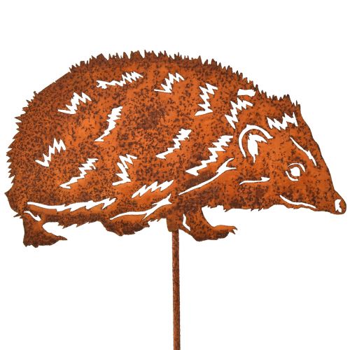 Floristik24 Garden stake hedgehog metal rust autumn 15x8cm 4pcs