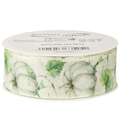 Product Gift ribbon pumpkin ribbon autumn green 40mm 15m
