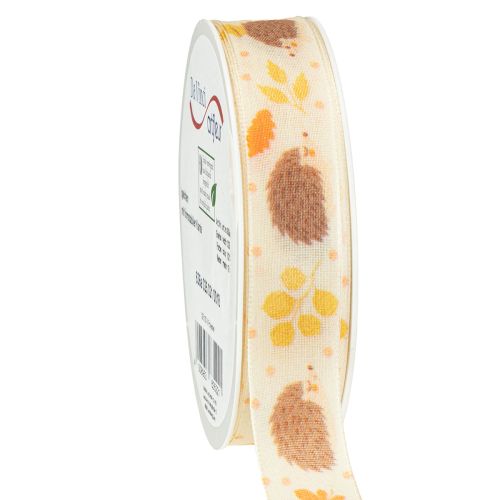 Product Gift ribbon selvedge ribbon autumn hedgehog 15mm 18m