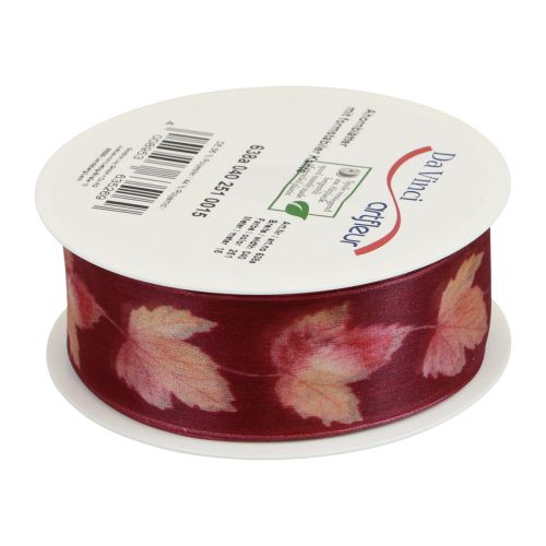 Product Gift ribbon maple leaves purple ribbon autumn 40mm 15m