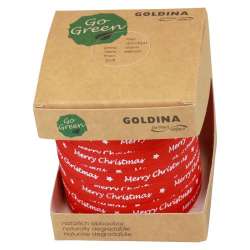 Product Gift ribbon red “Merry Christmas” cotton 10mm 100m