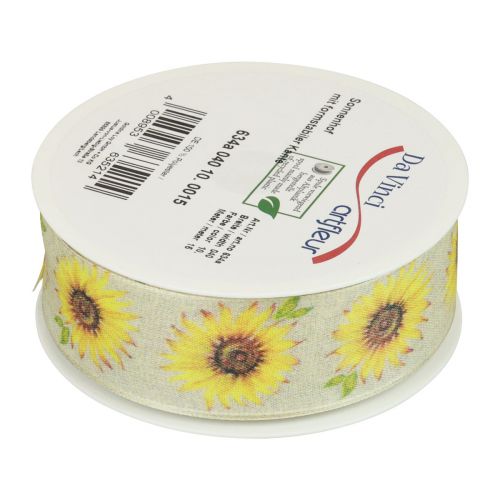 Product Gift ribbon sunflowers yellow ribbon 40mm 15m