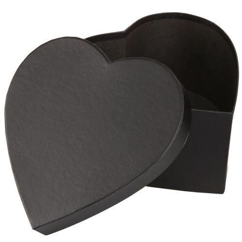 Gift Box Heart Black Paper Box 18×18cm H10cm 2pcs