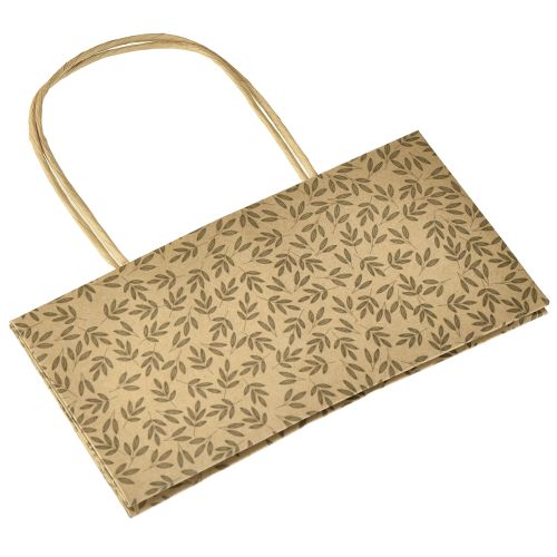 Product Gift bag paper natural brown leaves 20×10×10cm 6 pcs