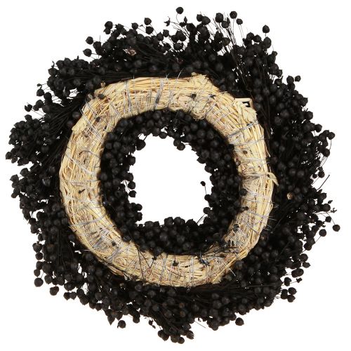Floristik24 Dried Flax Wreath Dried Flowers Black Ø25cm