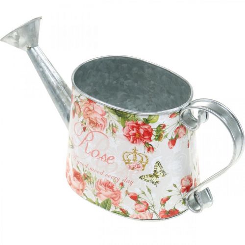 Product Nostalgic decorative jug, jug made of metal, planter with roses H15.5cm L28.5cm