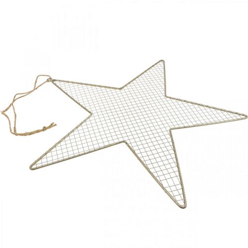 Product Metal star mesh decoration star metal decoration gold Ø47cm