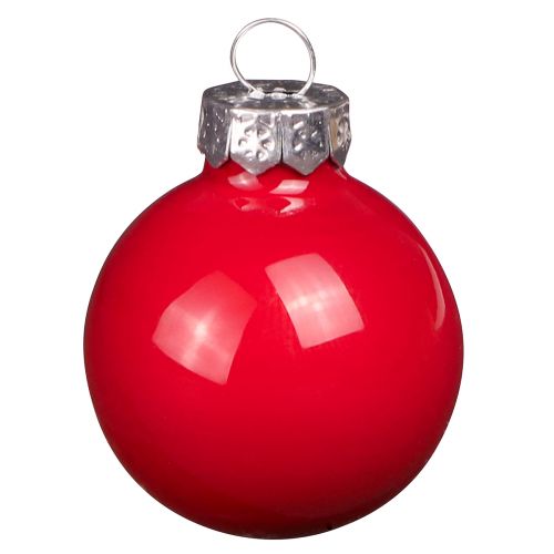 Product Glass Christmas balls red enamel look mini Ø3cm 22 pcs