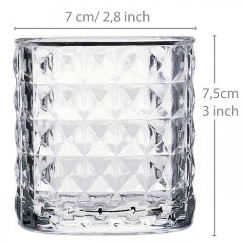 Floristik24 Glass lantern pattern mix, candle decoration, decorative glass vessel, table decoration 3 pieces in a set