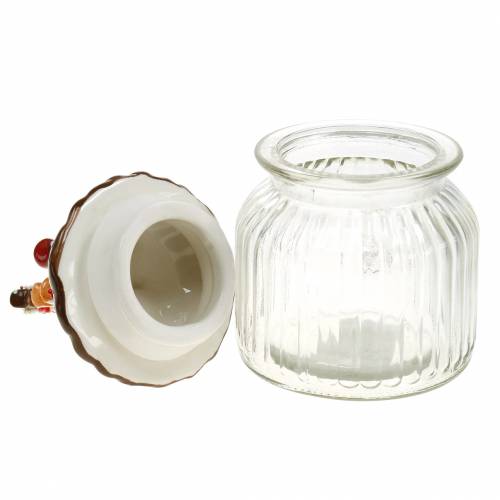 Floristik24 Cookie jar with ceramic lid gingerbread red, brown H21.5cm cookie jar