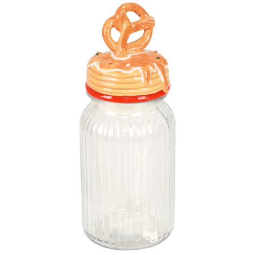 Bonboniere Glass Cookie Jar with Lid Pretzel Ø11cm H28.5cm