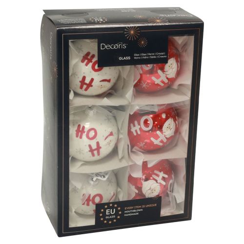 Product Christmas balls glass Christmas tree balls Santa Claus 6pcs