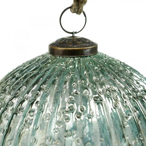 Floristik24 Glass ball to hang blue vintage Christmas decoration glass Ø15cm